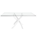Прямоугольный обеденный стол 1138/F2133-BLANCO 150x95 стеклянный с белыми ножками