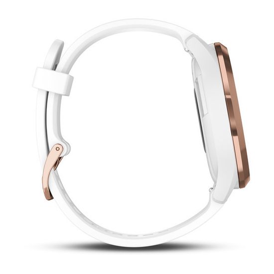 Умные часы Garmin Vívomove HR Sport розовое золото с белым средним ремешком 010-01850-22