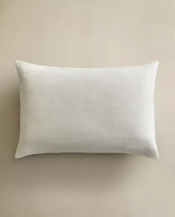 ZARA HOME ЛЬНЯНАЯ НАВОЛОЧКА ДЛЯ ДЕКОРАТИВНОЙ ПОДУШКИ, ЖЕЛТОВАТО-БЕЛЫЙ
