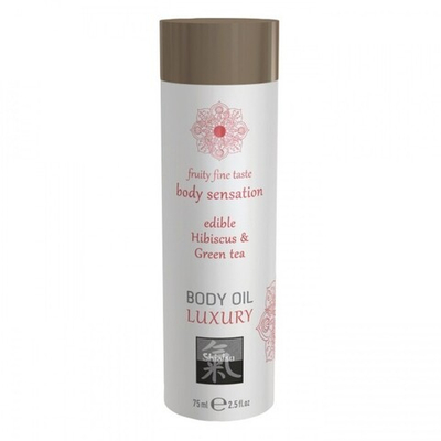 Съедобное масло для тела Body Oil LUXURY Гибискус & Зеленый Чай (75 мл) (Цвет: прозрачный)