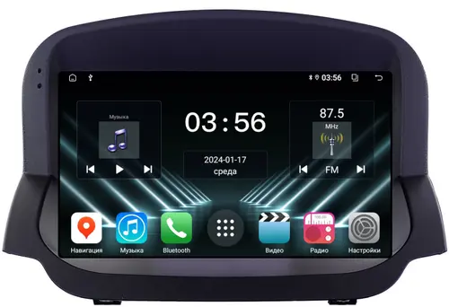 Магнитола для Ford EcoSport 2014-2017 (рамка под кожу) - FarCar S280 монитор 9.5" IPS на Android 13, CarPlay