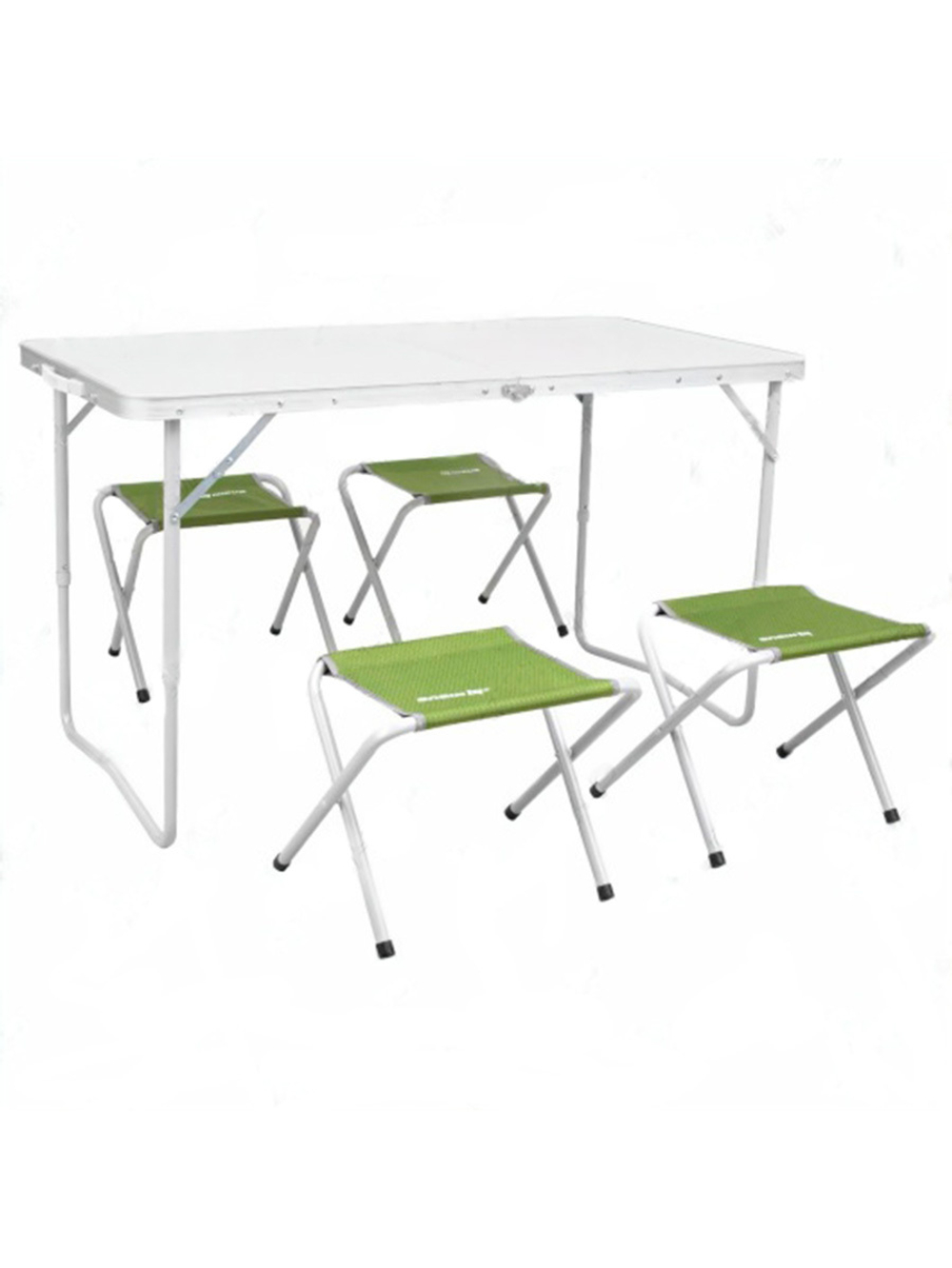 Набор мебели Nisus (СТАЛЬ) стол + 4 табурета (чехол,Velcro) Green (N-FS-21407+21124-S-G)