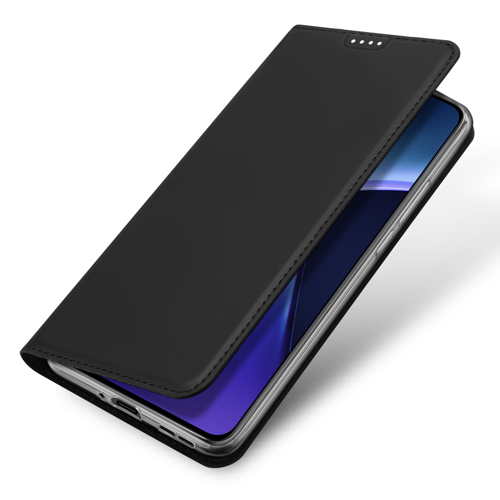 Чехол книжка из PU кожи черного цвета от Dux Ducis для смартфона OnePlus Nord CE4 и OPPO K12, K12 Plus, серия Skin Pro Series Case