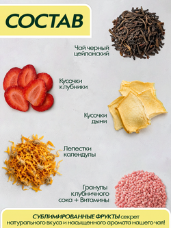 Чай Tasteabrew PRO "Клубника дыня" 200гр