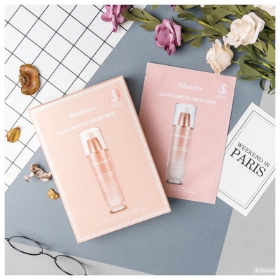 Целлюлозная маска с жемчужной пудрой JMsolution Glow Luminous Aurora Mask
