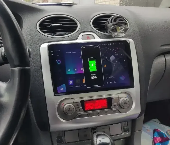 Магнитола для Ford Focus 2 2004-2011 (климат) - Kuberg OL-9201-A QLed+2K, Android 12, Быстрая, CarPlay, 4G SIM-слот