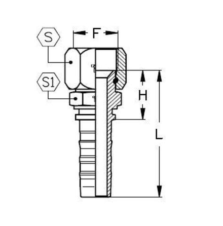 Фитинг DN 38 JIC (Г) 2.1/2 CS