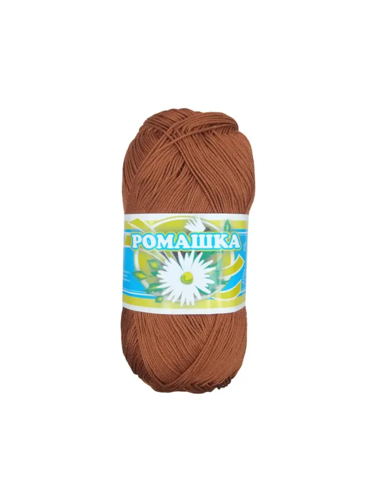 Нитки для вязания Ромашка 4х75г/320м, 100% хб, каштановый