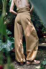 ЛЬНЯНЫЕ БРЮКИ С ШИРОКИМИ ШТАНИНАМИ И ШНУРКАМИ — ZARA