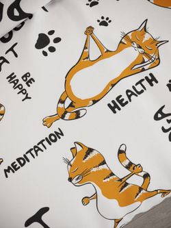 Наволочка комплект 2шт бязь Сказка "Yogacat" 40х40 см на молнии