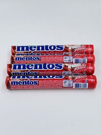 Жевательное драже Mentos Fresh Cola, 37,5 г х 4 шт (Из Финляндии)