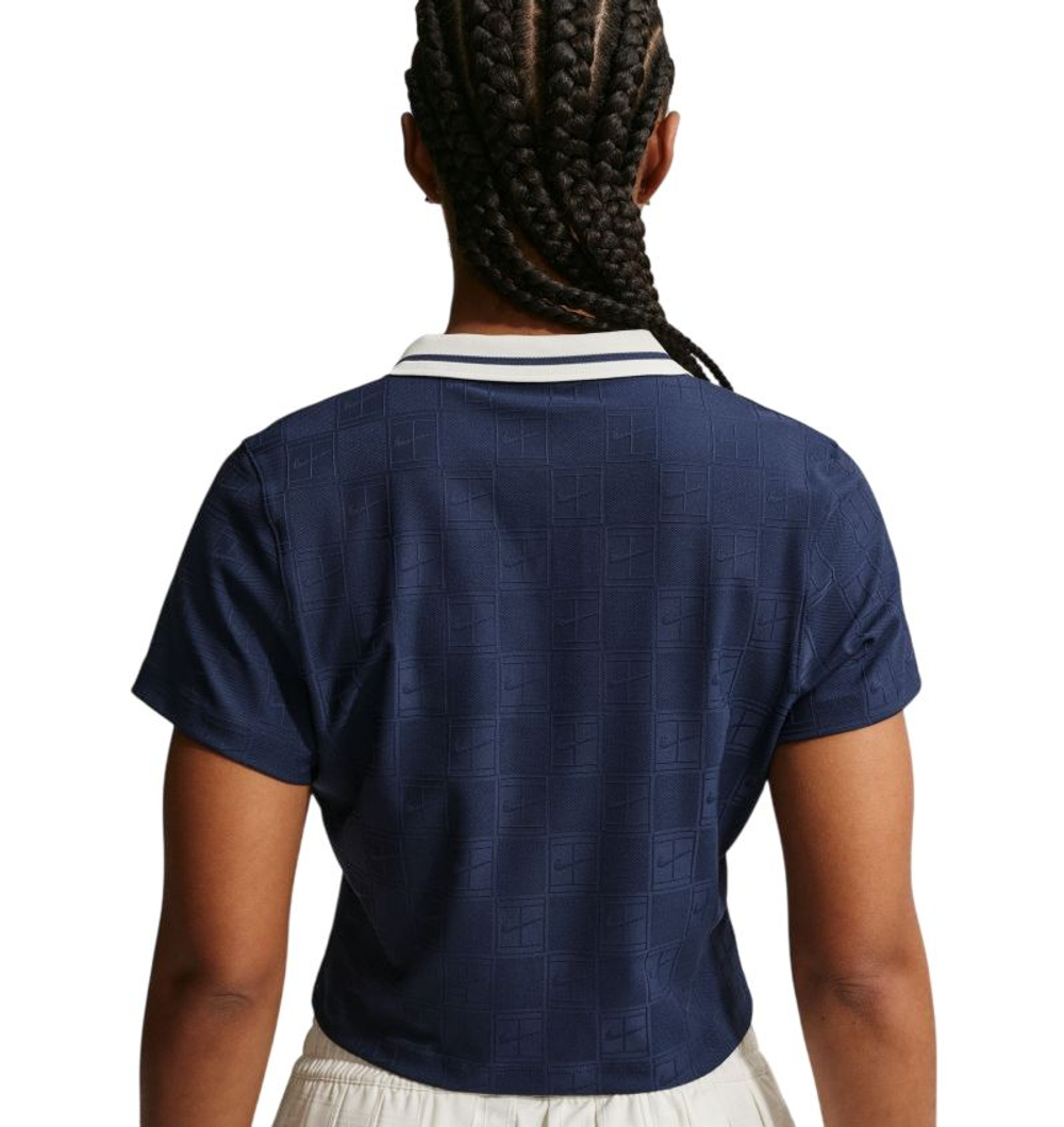 Женское поло Nike Court Dri-FIT Cropped - midnight navy/sail