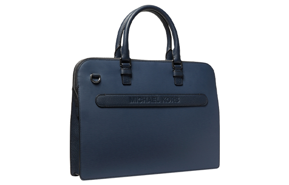 MICHAEL KORS Hudson Cow Leather Briefcase Large Men"s Marine Blue