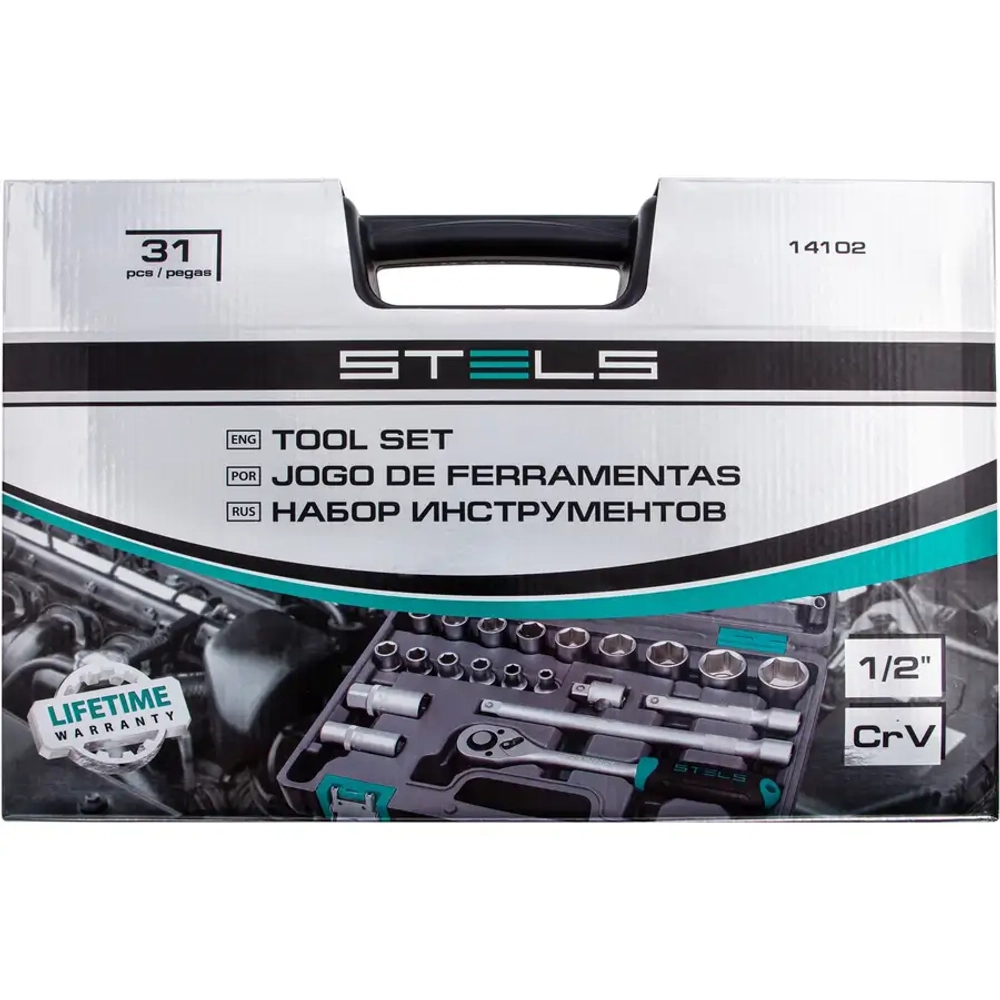 Набор инструментов, 1/2", CrV, 31 предм.// STELS 14102