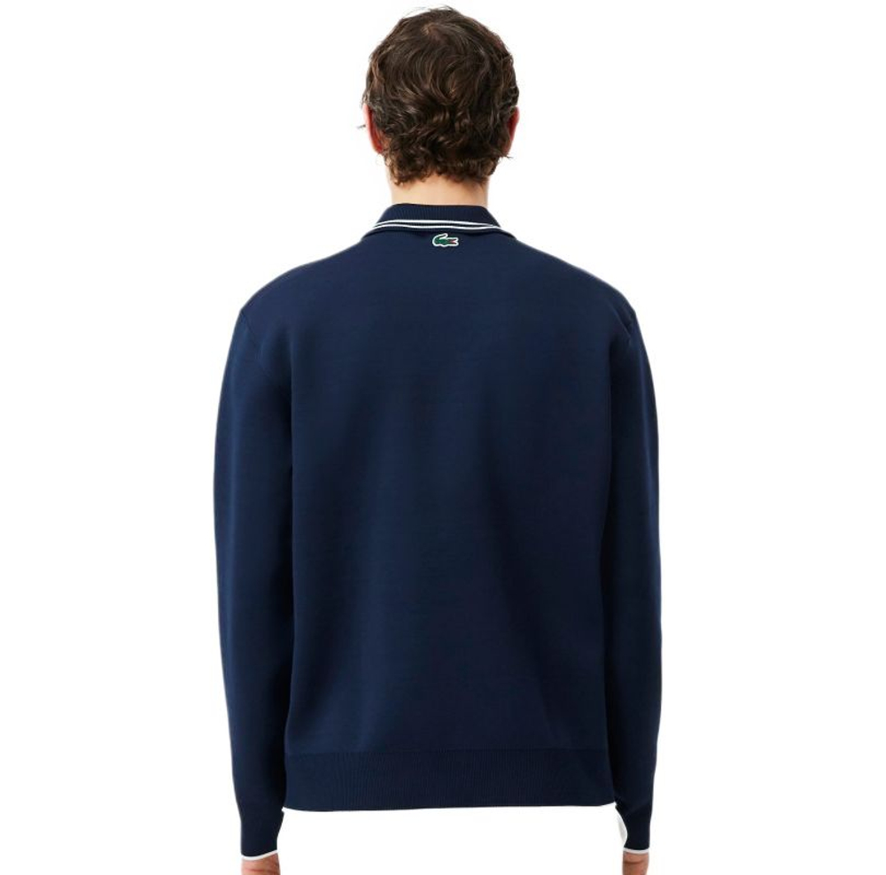 Мужская теннисная кофта Lacoste Tennis Heritage Polo Collar Zipped - midnight blue