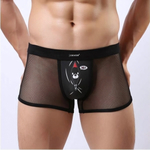 Мужские трусы-боксеры из сетки Cockcon Unzip-Me Boxer с пикантным принтом (Размер: L) (Цвет: голубой)