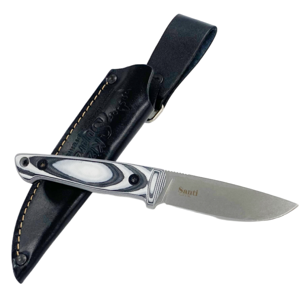 Туристический  нож Santi AUS-8 StoneWash, Стеклотекстолит G-10, Kizlyar Supreme, 4650065058001