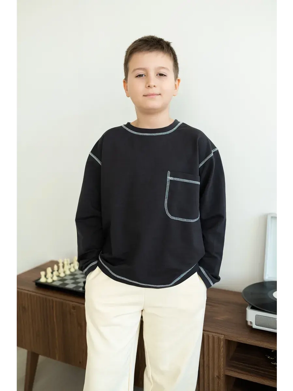 Детский лонгслив оверсайз