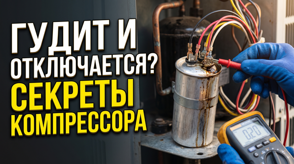 Почему наружный блок гудит, но не запускается: технический разбор поломки конденсатора