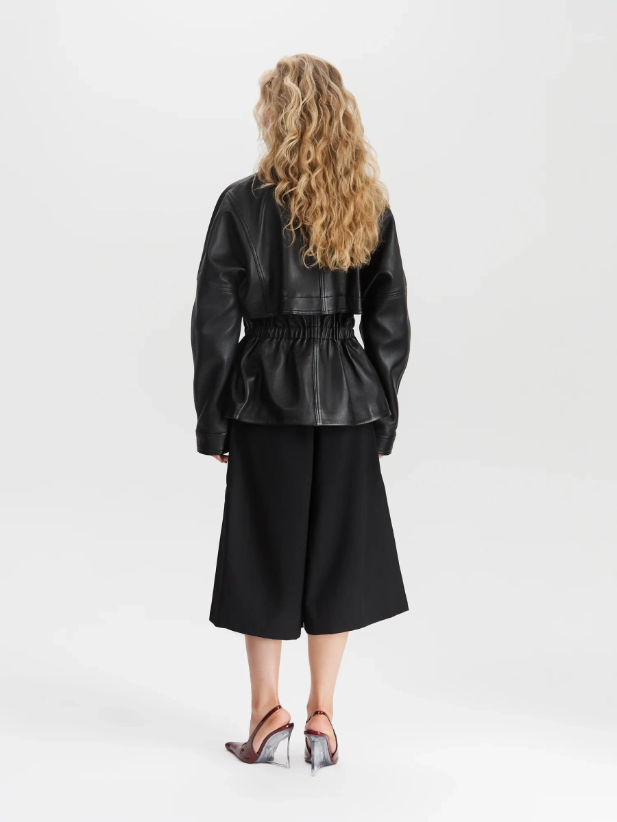 Куртка из гладкой кожи в стиле workwear