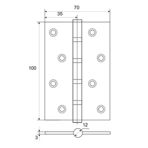 Петля дверная APECS 100x70-B4 Steel CRS сатин.хром (1шт)