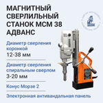 Станок сверлильный магнитный HI-PRO МСМ 38 Адванс с электронной панелью управления