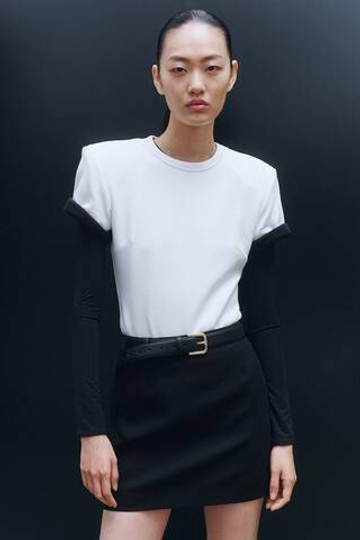 H&M X WARDROBE.NYC Шерстяная мини-юбка, черный