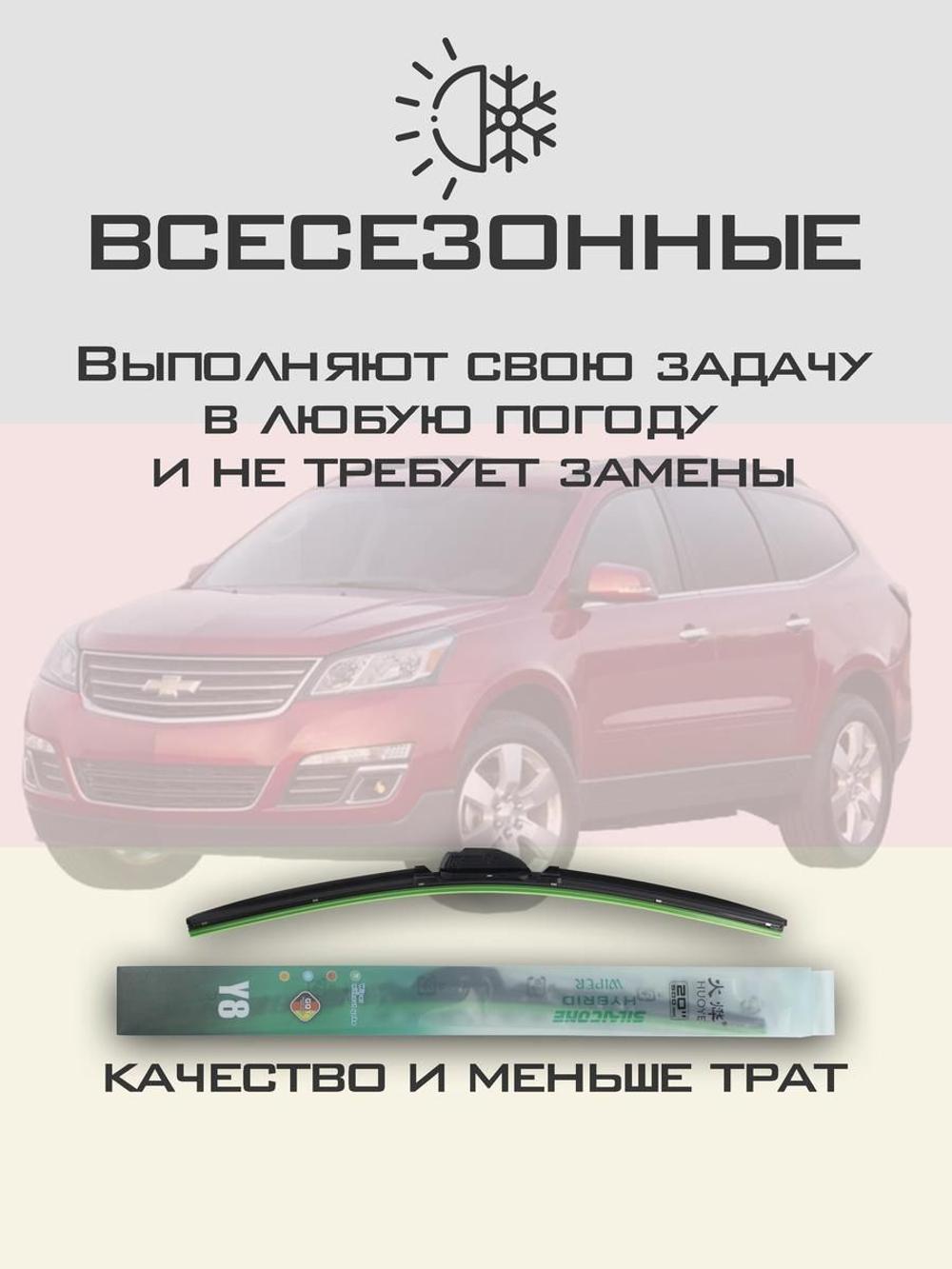 Щетки стеклоочистителя HUOYE Y8 600/525 мм на Changan CS95Plus | Push button