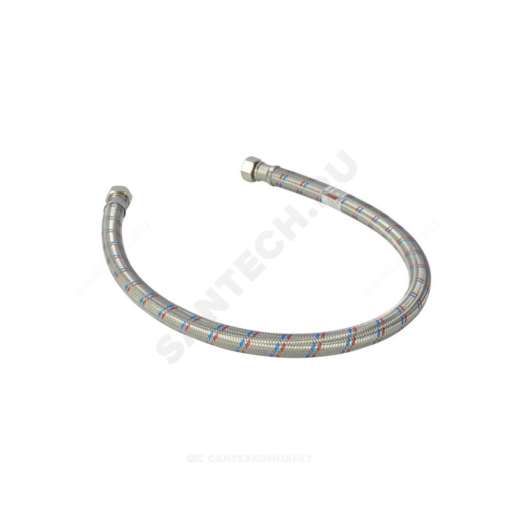 Подводка гибкая для воды нержавеющая оплетка ГИГАНТ 1/2" г-г L=1.2м AQUALINE 04936