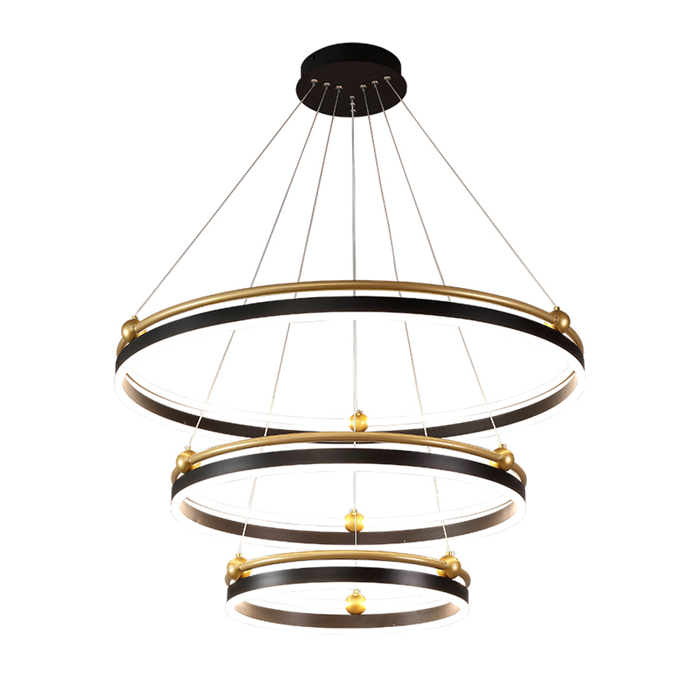 Подвесная светодиодная люстра Crystal Lux FERNANDO SP158W LED BLACK/GOLD