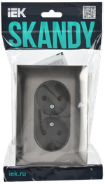 SKANDY Розетка 2-местная без заземления без защитных шторок 10А в сборе SK-R10N металл никель IEK