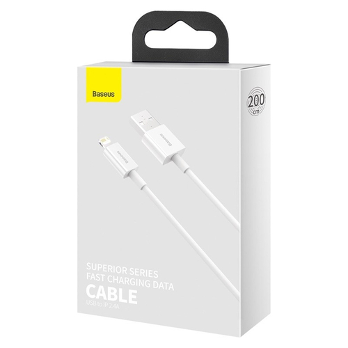 Usb Кабель-зарядка Lightning Baseus Superior 2.4A 2м (CALYS-C02) белый