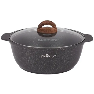 Кастрюля-жаровня 4л «Granit Ultra Induction» (original) со стеклянной крышкой жгои41а