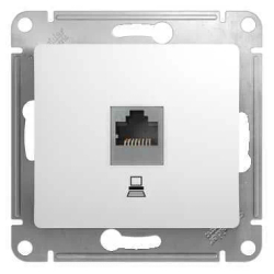 GLOSSA РОЗЕТКА компьютерная RJ45 кат. 5e, механизм, БЕЛЫЙ