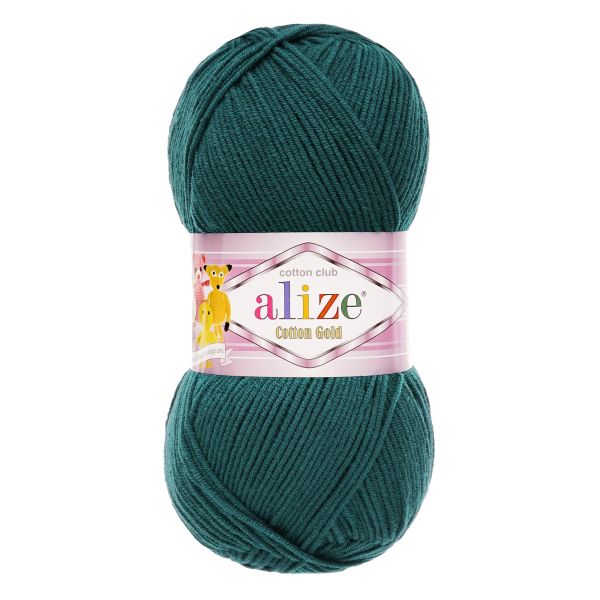 Пряжа Alize (Ализе) Cotton Gold / уп.5 мот. по 100 г, 330м, 426 петроль А