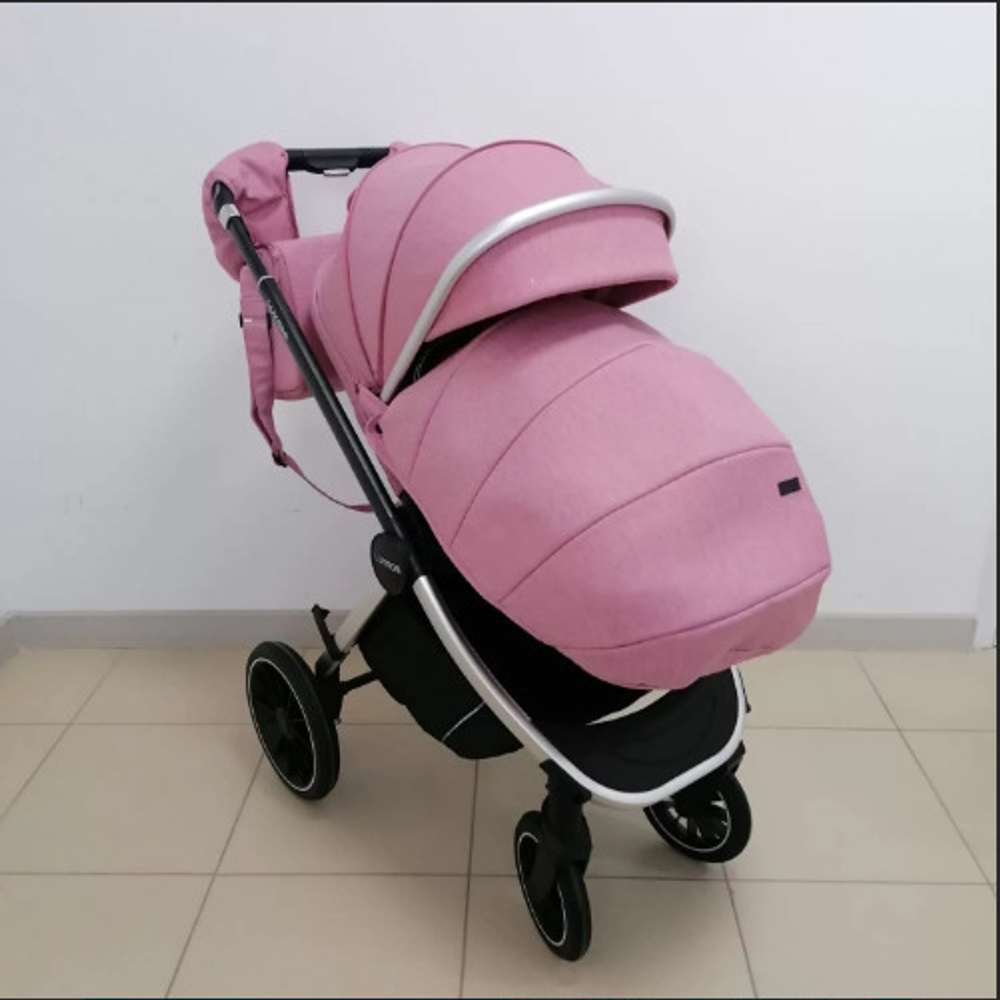 Детская модульная 2в1 коляска Luxmom 750, / выдвижная ручка /розовый цвет