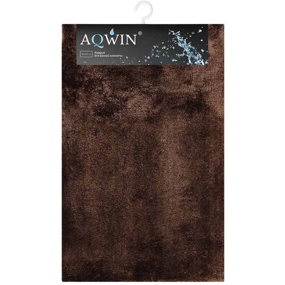 Коврик для ванной, 0.5х0.8 м, ПЭ, корич, Aqwin, Велюр, TR1551CH