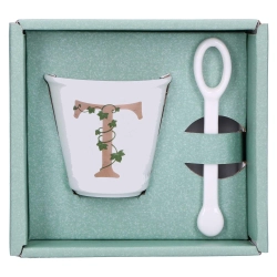 La Porcellana Bianca Чашка Zestaw Unico filiżanka z łyżeczką do espresso 75ml literka T P00450015T
