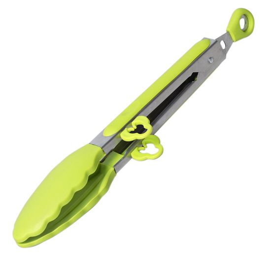 Щипцы силиконовые 23 см. Kamille КМ 7511 с ручками из нержавеющей стали