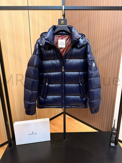 Синий пуховик Moncler Maya премиум класса