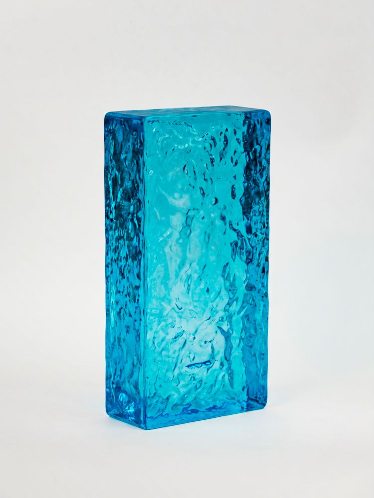Стеклянный кирпич Glassio Айс бирюзовый 20x10x5 см