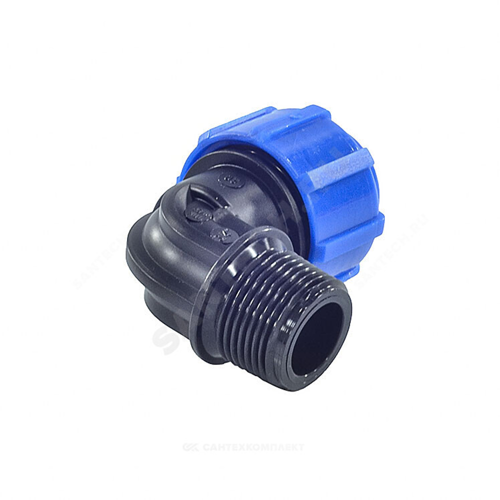 Отвод компрессионный ПЭ Дн 32х1/2"х90гр ВР Ру16 RTP (РосТурПласт) 14701