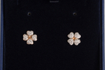 Комплект Swarovski из серег-пусетов и колье с клеверами, украшенными кристаллами