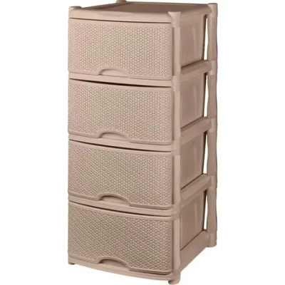 Комод Keeplex Rattan четырехсекционный 48х94,5см морской песок