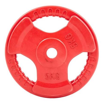 Диск обрезиненный (три хвата, цветной) D26 мм PROFI-FIT  5 кг