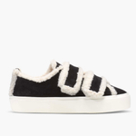 Замшевые кеды INUIKII Shearling Low Velcro Black на меху