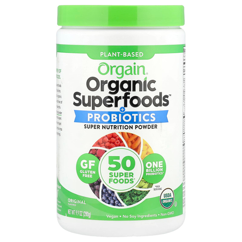 Orgain, Organic Superfoods ™ с пробиотиками, оригинальные, 280 г (9,9 унции)