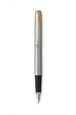 Подарочный набор: Ручка перьевая Parker Jotter Stainless Steel GT и Ежедневник недатированный черный