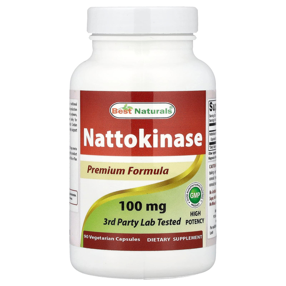 Best Naturals, Наттокиназа, 100 мг, 90 вегетарианских капсул