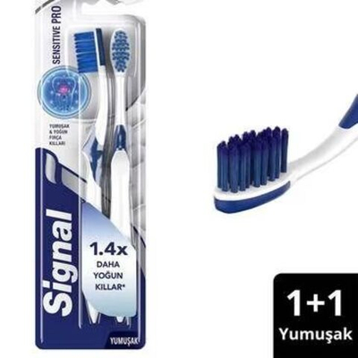 Signal набор зубных щеток Sensitive Pro 1+1, мягкая, 2 щетки в упаковке (Турция)